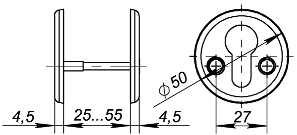 Накладка на цилиндр ET.R.FIN001 (ESC-С-001) CP хром