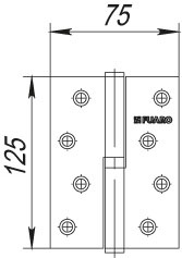 Петля съемная IN5430SR-BL AB правая (413/BL-5 125x75x2,5) бронза БЛИСТЕР