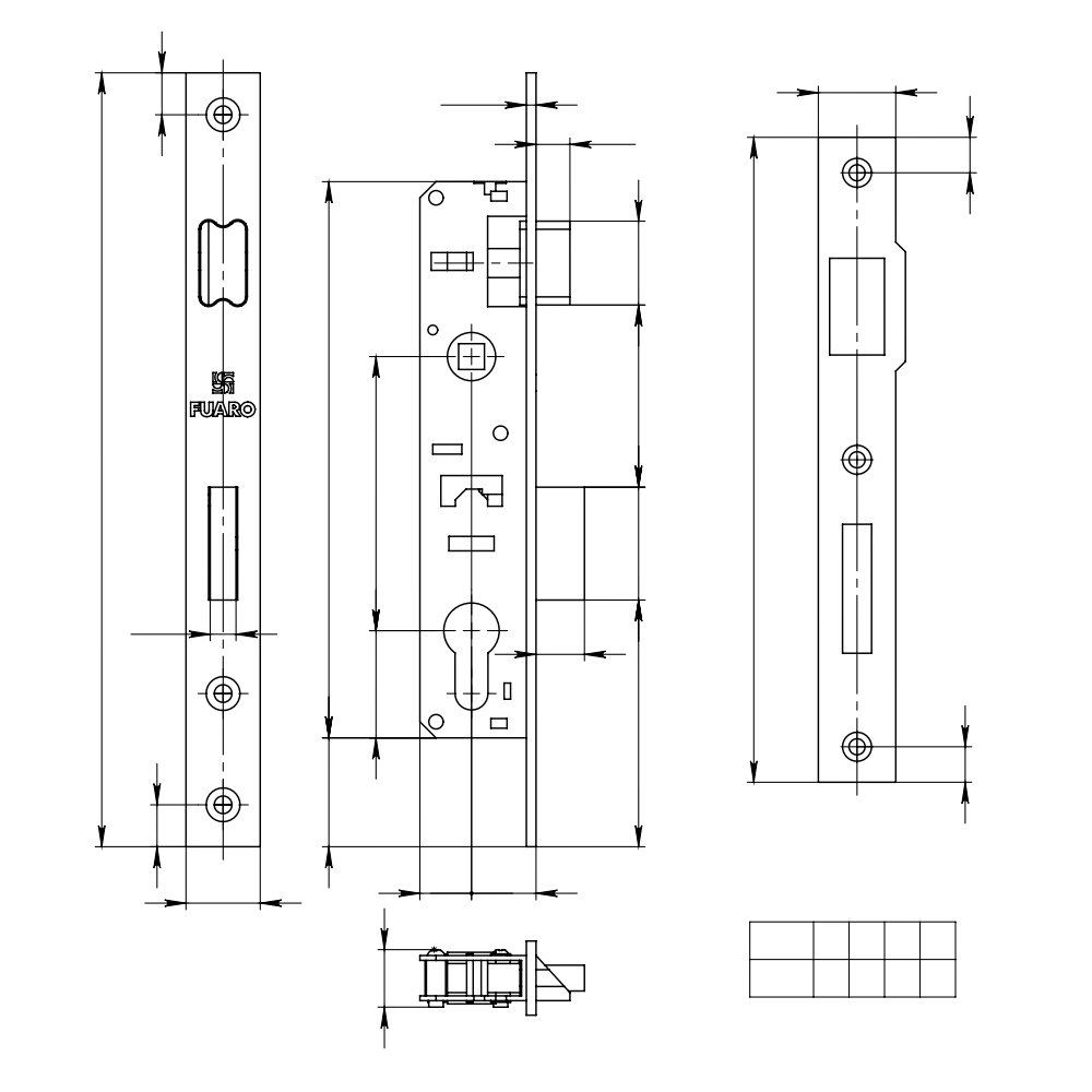 Корпус узкопрофильного замка с защелкой PROF153-30/85 (153-30/85) CP хром