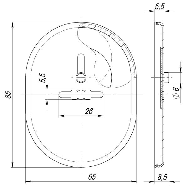 Накладка на сувальдный замок ESC.S-lift.SF/OV.476 (ESC 476) с шторкой AB зелёная бронза