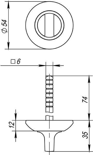 Ручка поворотная BKW6.R.AR54 (BKW6 AR) GP/SG-5