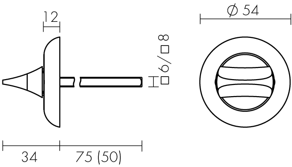 Ручка поворотная BKW8x75.R.HMR54 (HMR8x75) ABG бронза