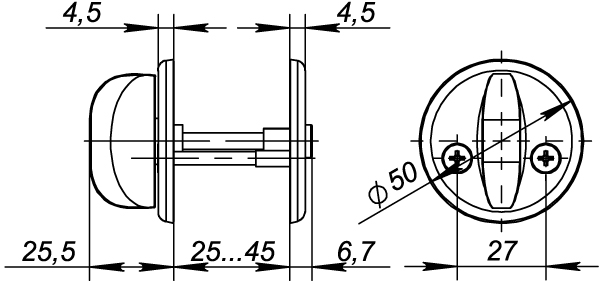 Ручка раздельная R.FIN50.H-0661/HD (H-0661) /подвес GP золото