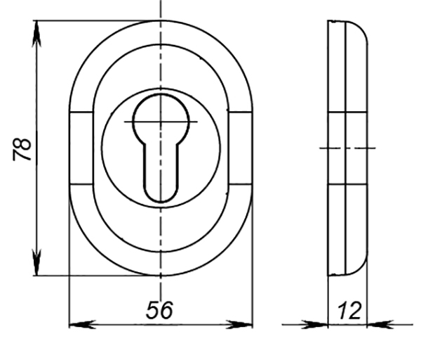 Накладка на цилиндр ESC.C/CRE/OV.12 (ESC-12C) GP золото (2шт. в уп.,отгр. по 1 шт.)