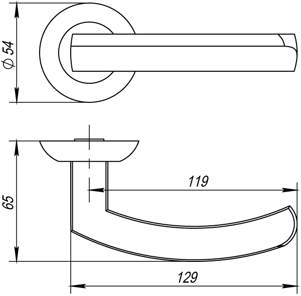 Ручка раздельная R.AR54.ALFA160mm (ALFA AR) CP-8 хром