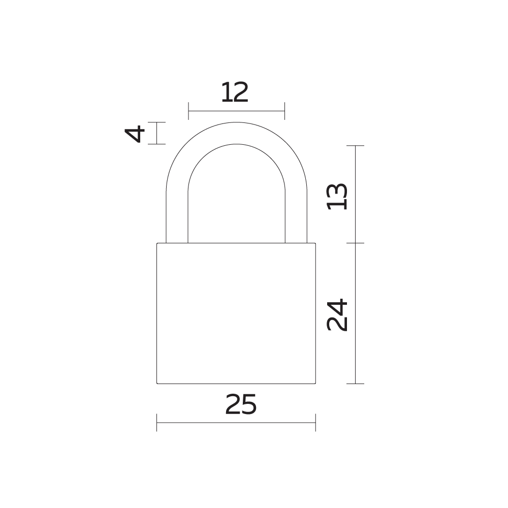 Замок навесной PL-UNI-0125 (PL-01-25) 2key англ. /блистер