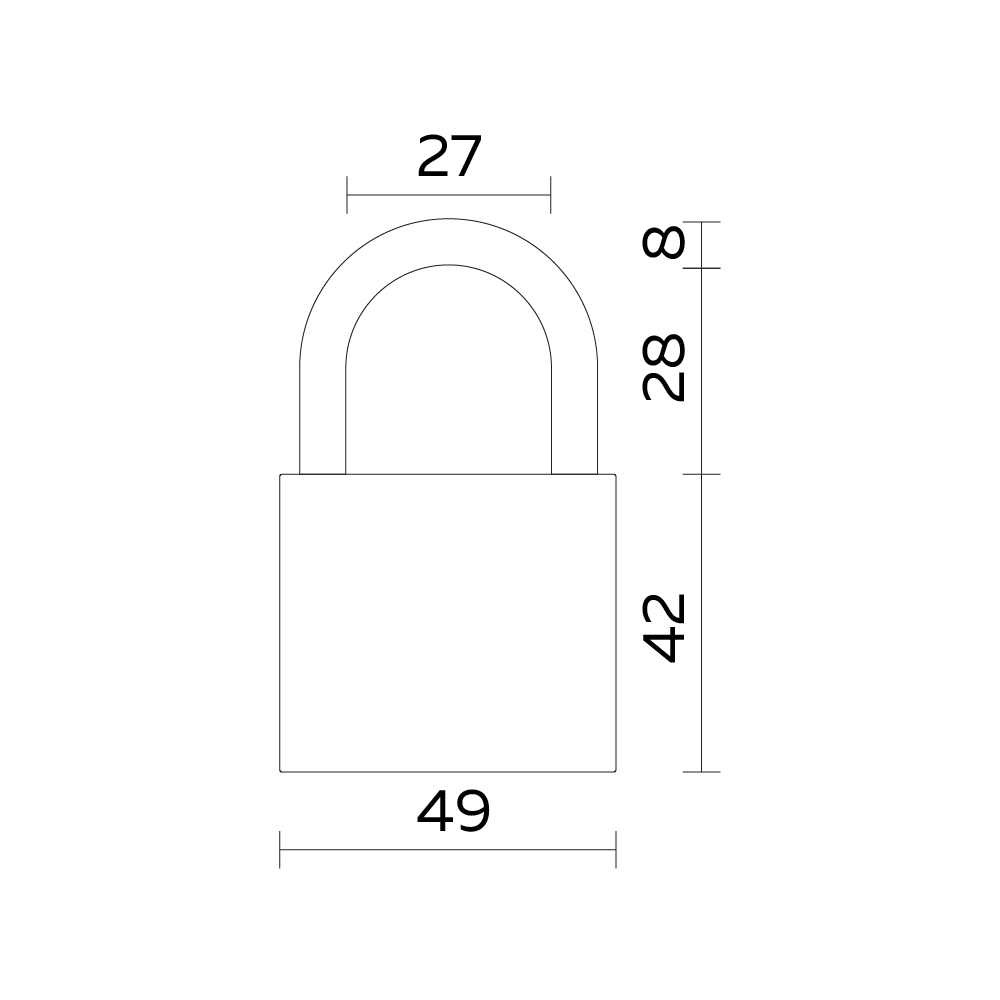 Замок навесной PL-UNI-0150 (PL-01-50) 3key англ. /блистер