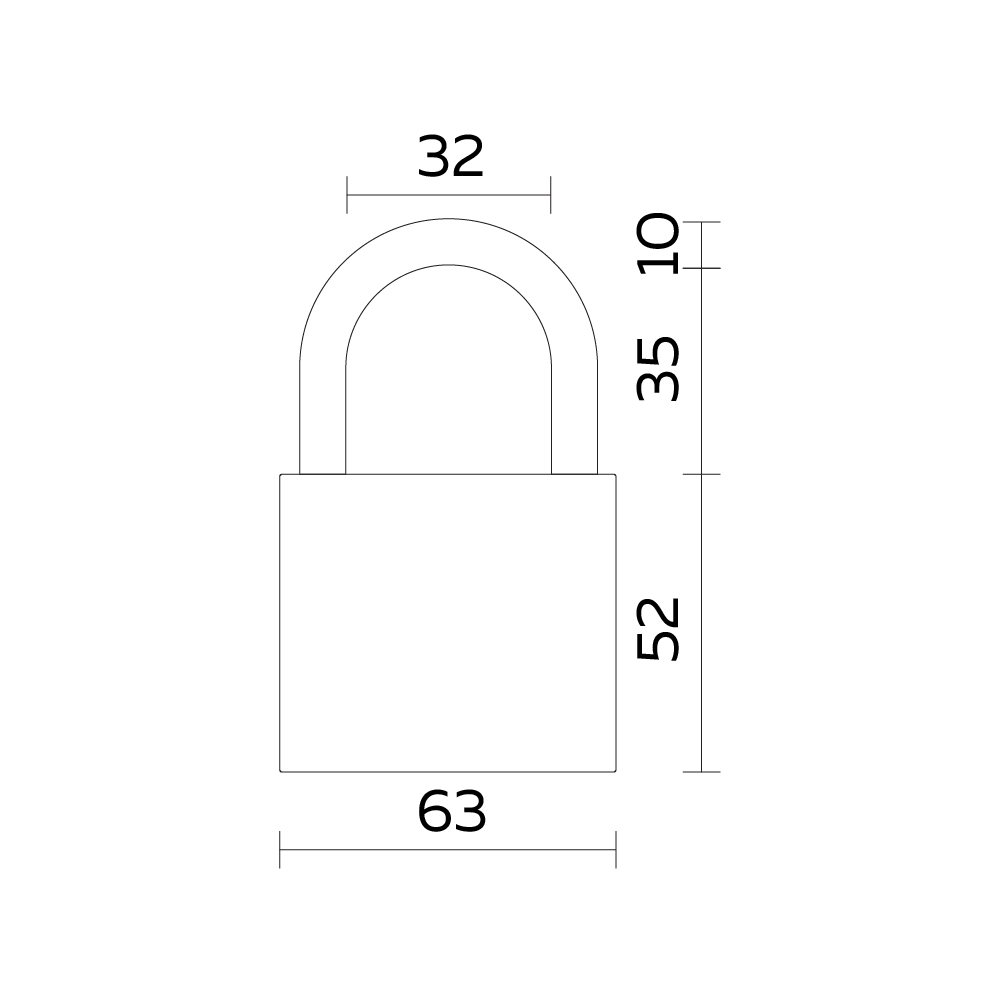 Замок навесной PL-UNI-0163 (PL-01-63) 3key англ. /блистер