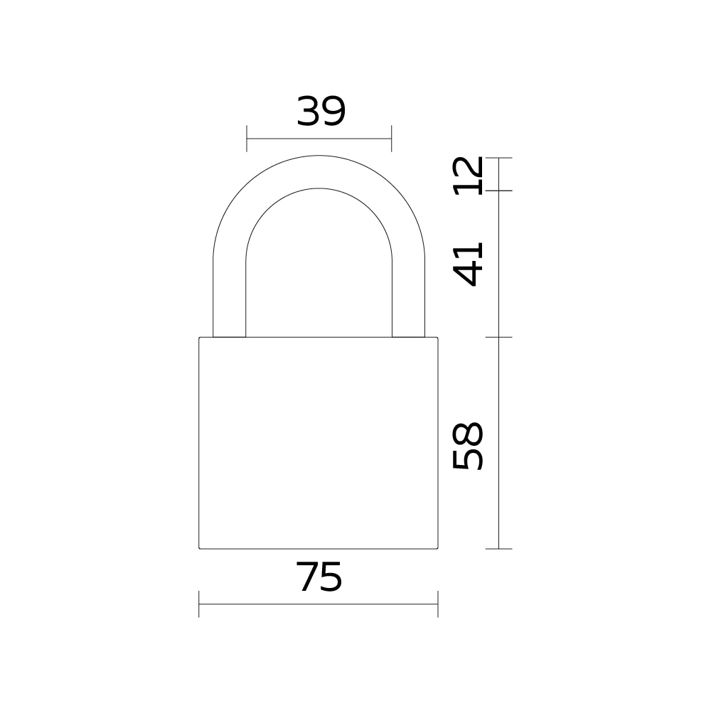 Замок навесной PL-UNI-0175 (PL-01-75) 3key англ. /блистер