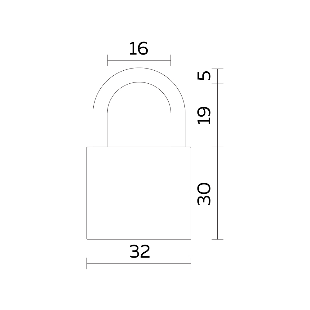 Замок навесной PL-PROTEC-0232 3key (PL-02-32) англ. /блистер