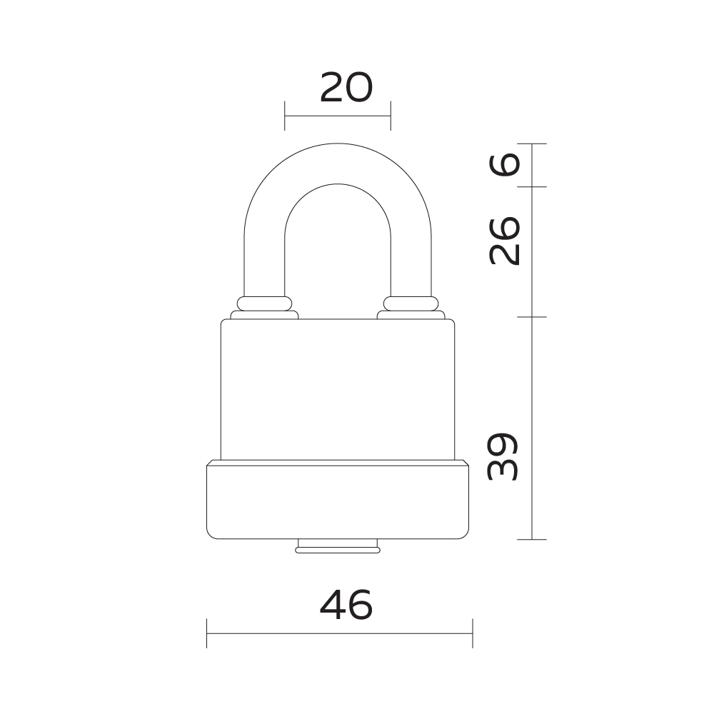 Замок навесной PL-WEATHER-3640 Black 3key (PL-3640) англ.