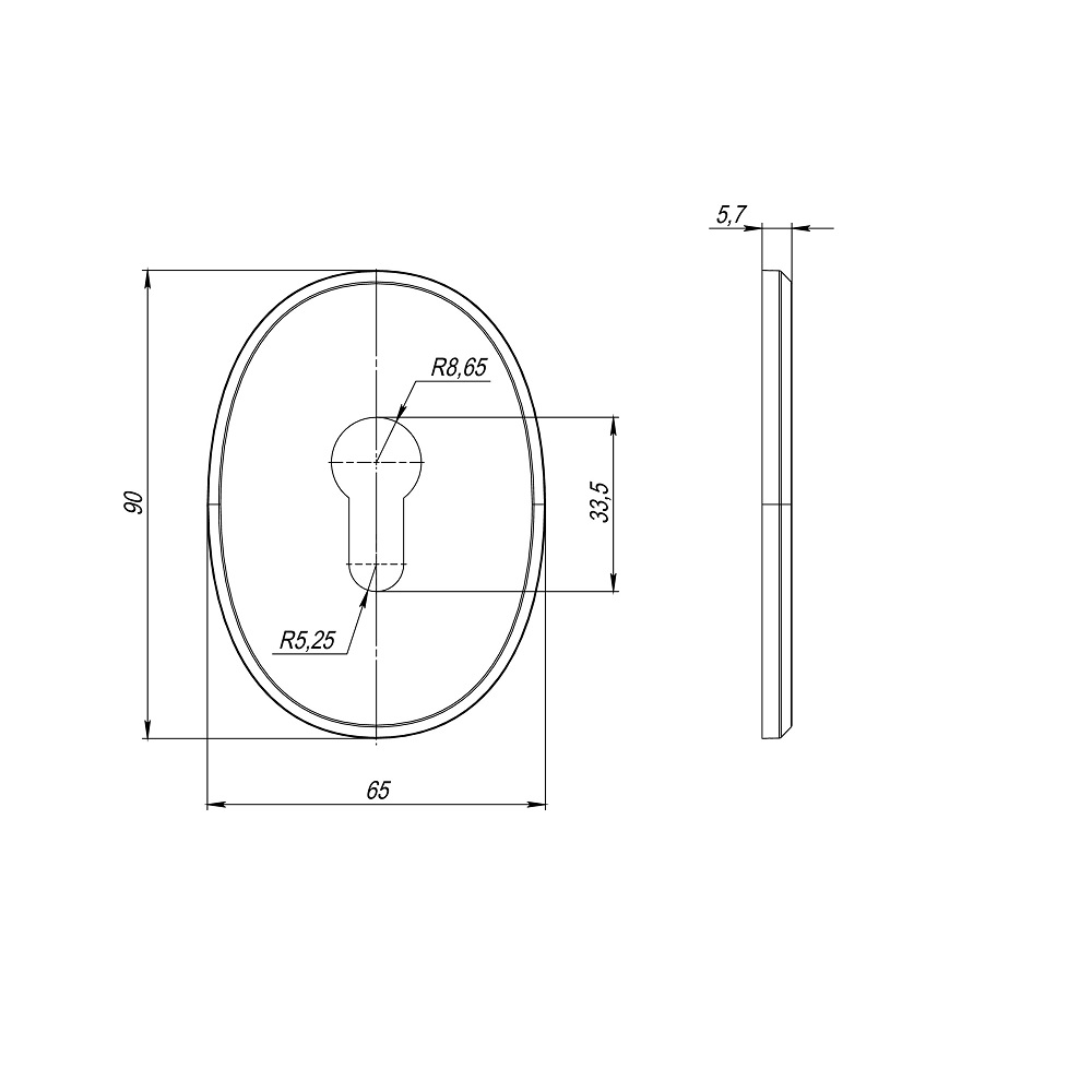 Накладка на цилиндр ESC.C.ECO/OV.473 (ESC 473 eco) BL черный