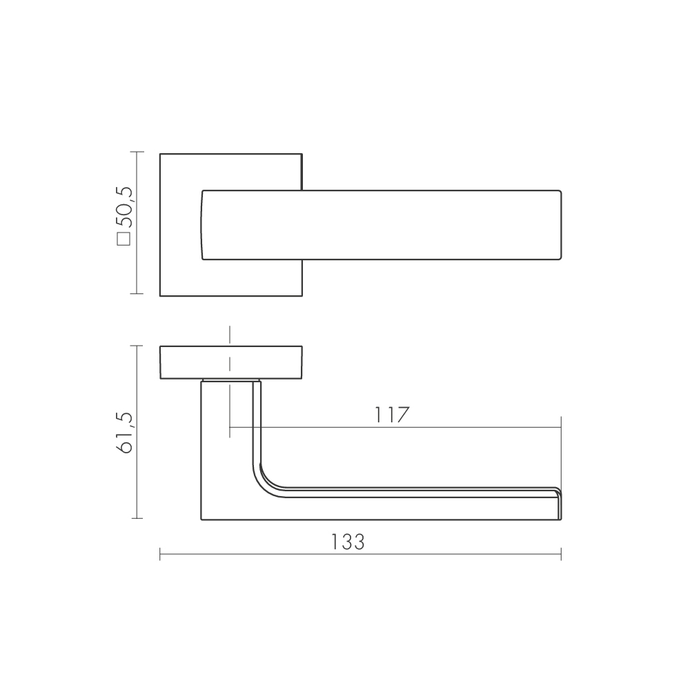 Ручка раздельная K.DM51.Straight (Straight DM) CP-8 хром