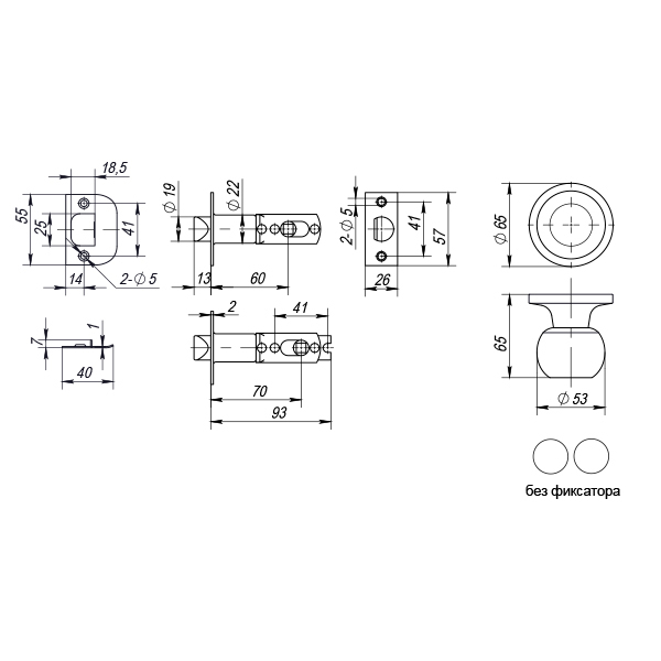 Ручка защелка DK672/BL BL-BK (672/BL BL-B) ( фик.) черный