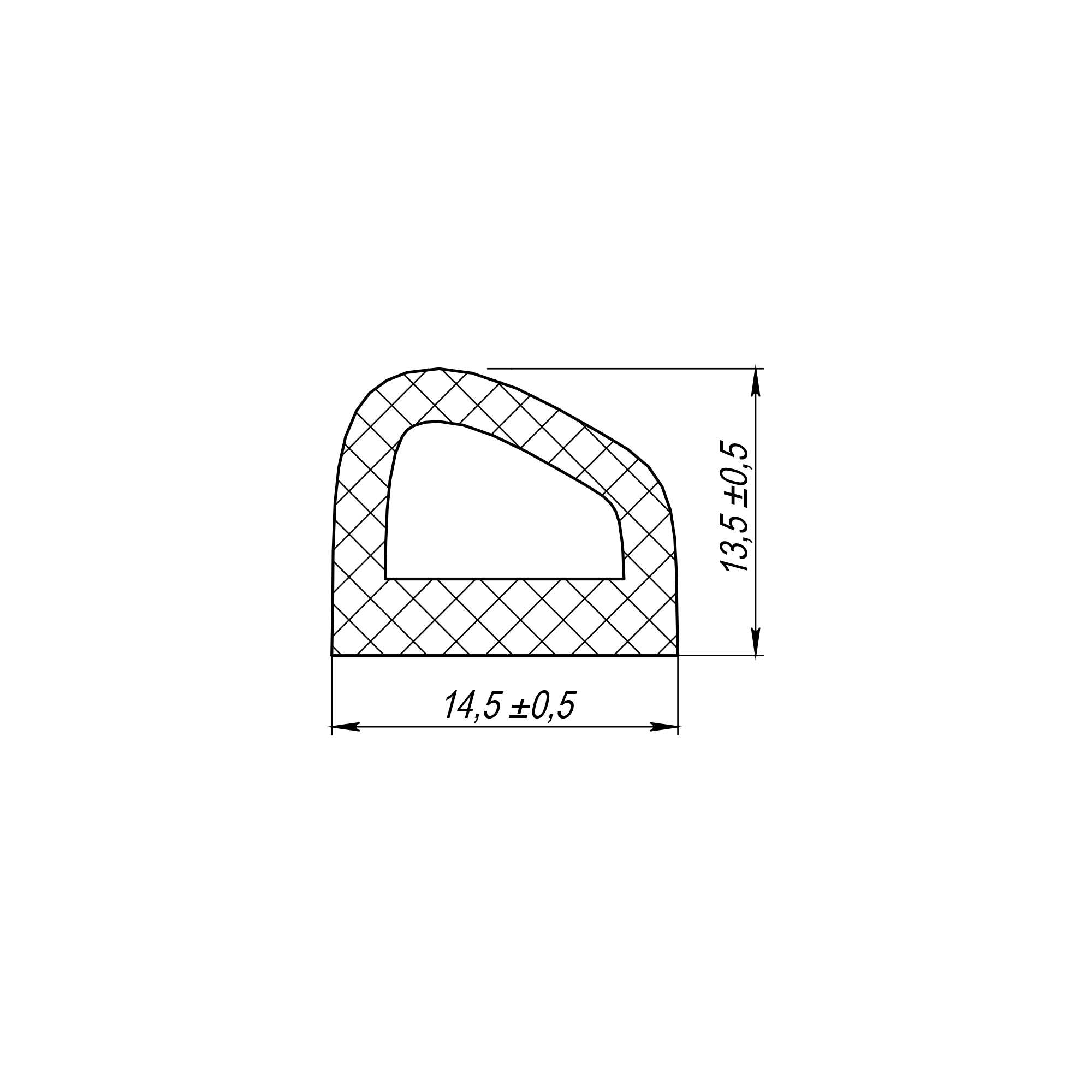 Уплотнитель без клеевой основы WADH/D-14,5x13,5mm (031), BLACK черный 100 m 