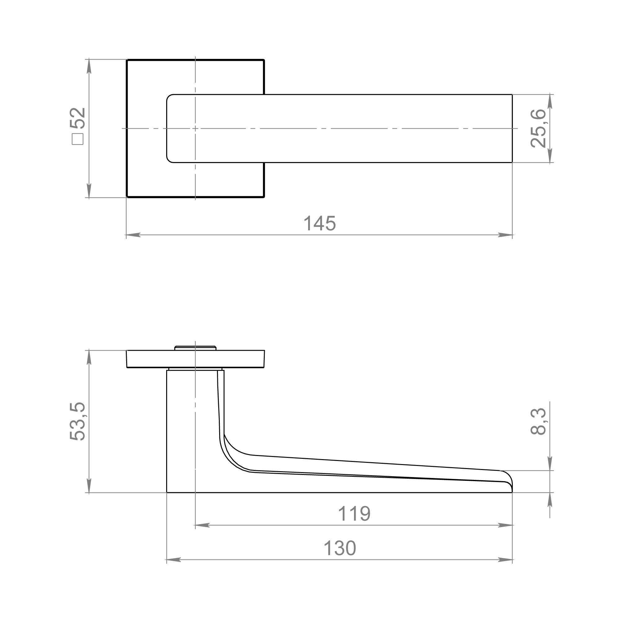Ручка раздельная K.ZL52.BASIC SSC-16 сатинированный хром