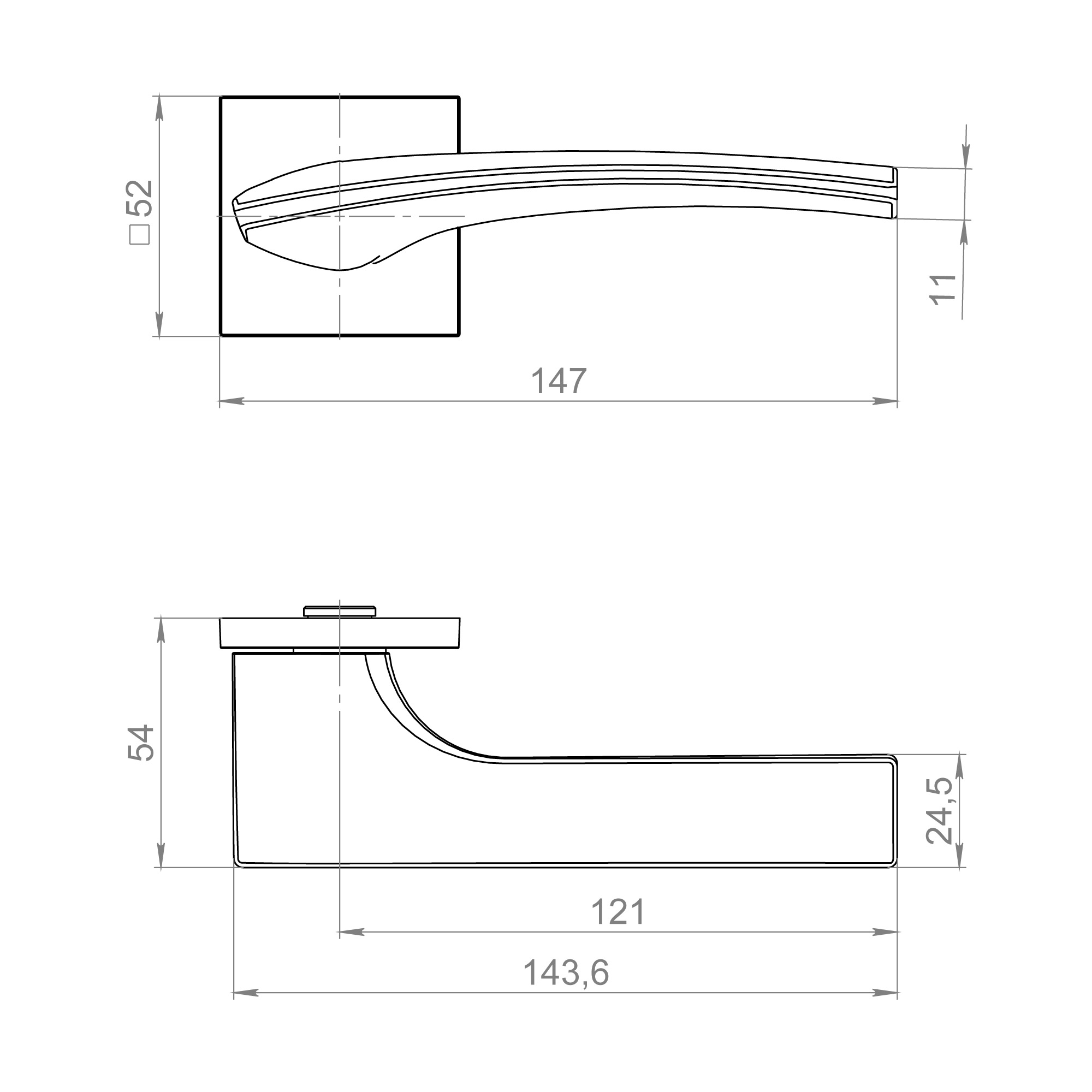 Ручка раздельная K.ZL52.ETALON BL-24 черный