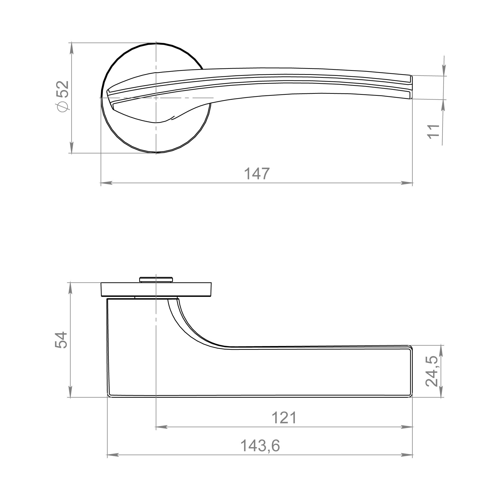 Ручка раздельная R.ZLR52.ETALON SSG-39 сатинированное золото