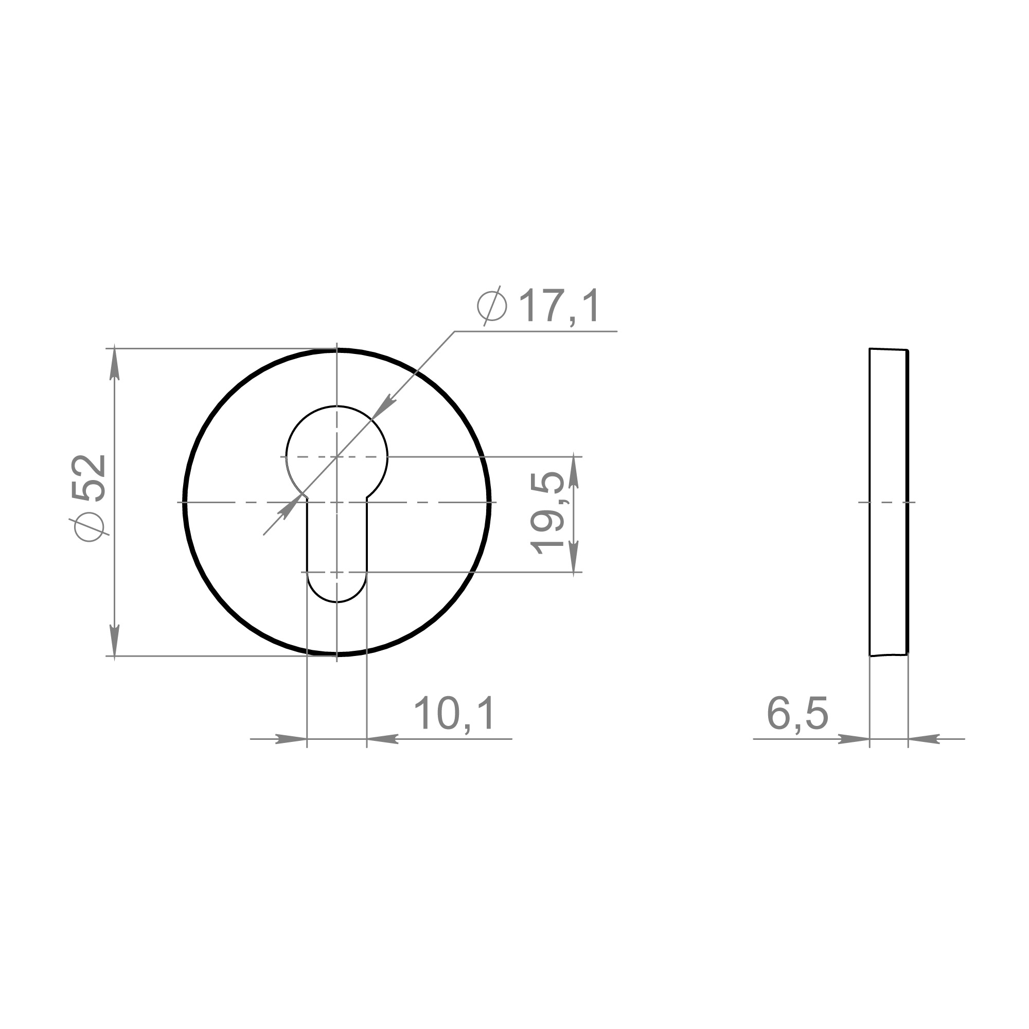 Накладка на цилиндр ET.R.ZLR52 SSG-39 сатинированное золото