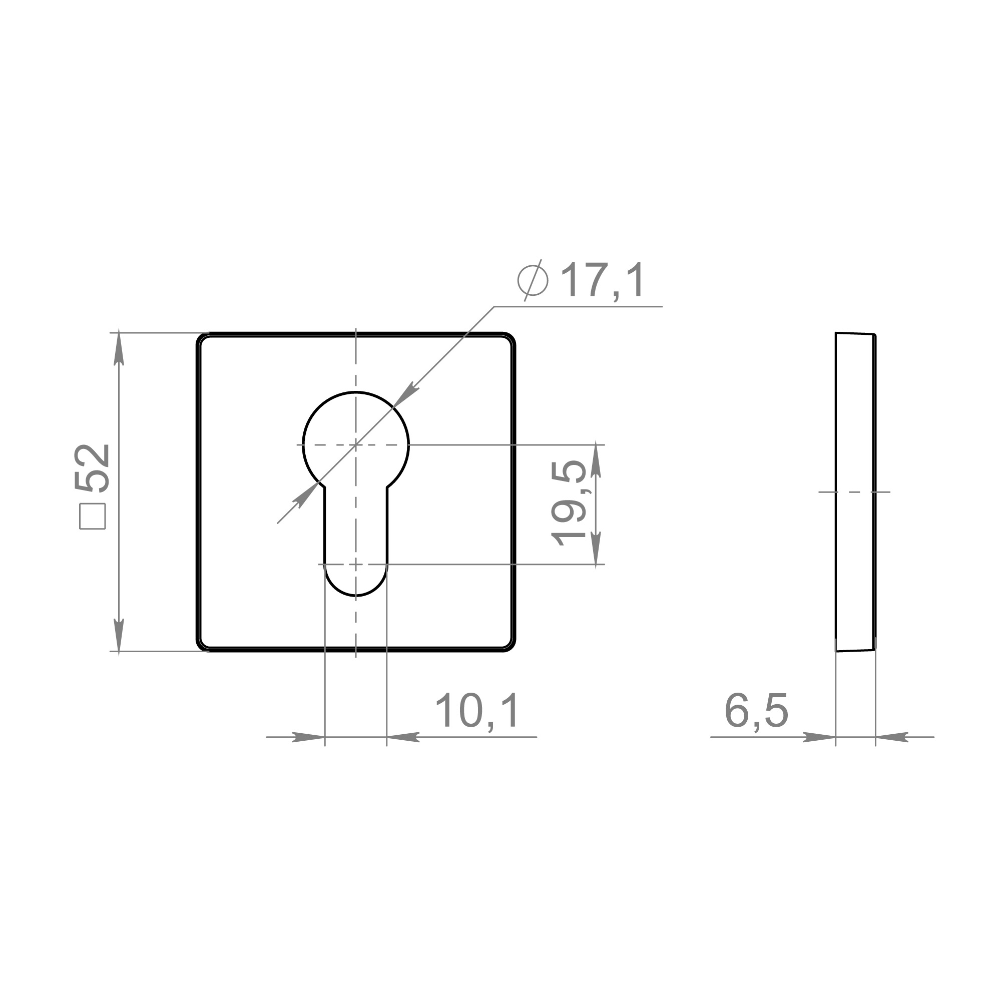 Накладка на цилиндр ET.K.ZL52 SSC-16 сатинированный хром