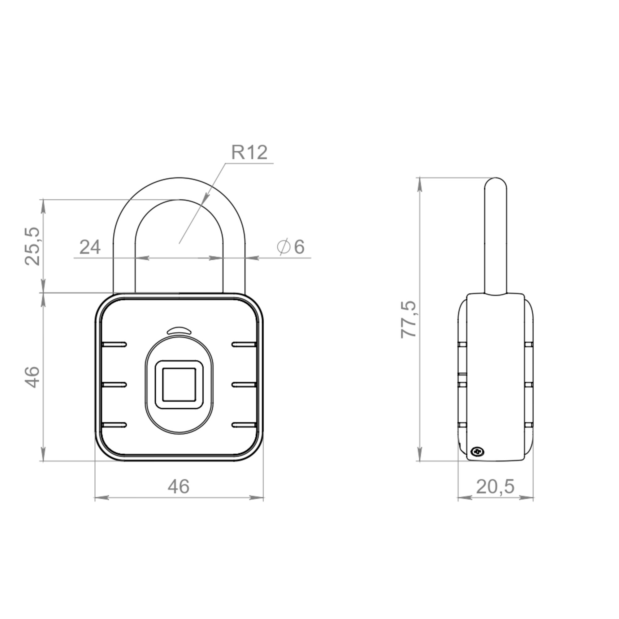 Замок навесной умный биометрический PL-SMART-BIOMETRIC подвес