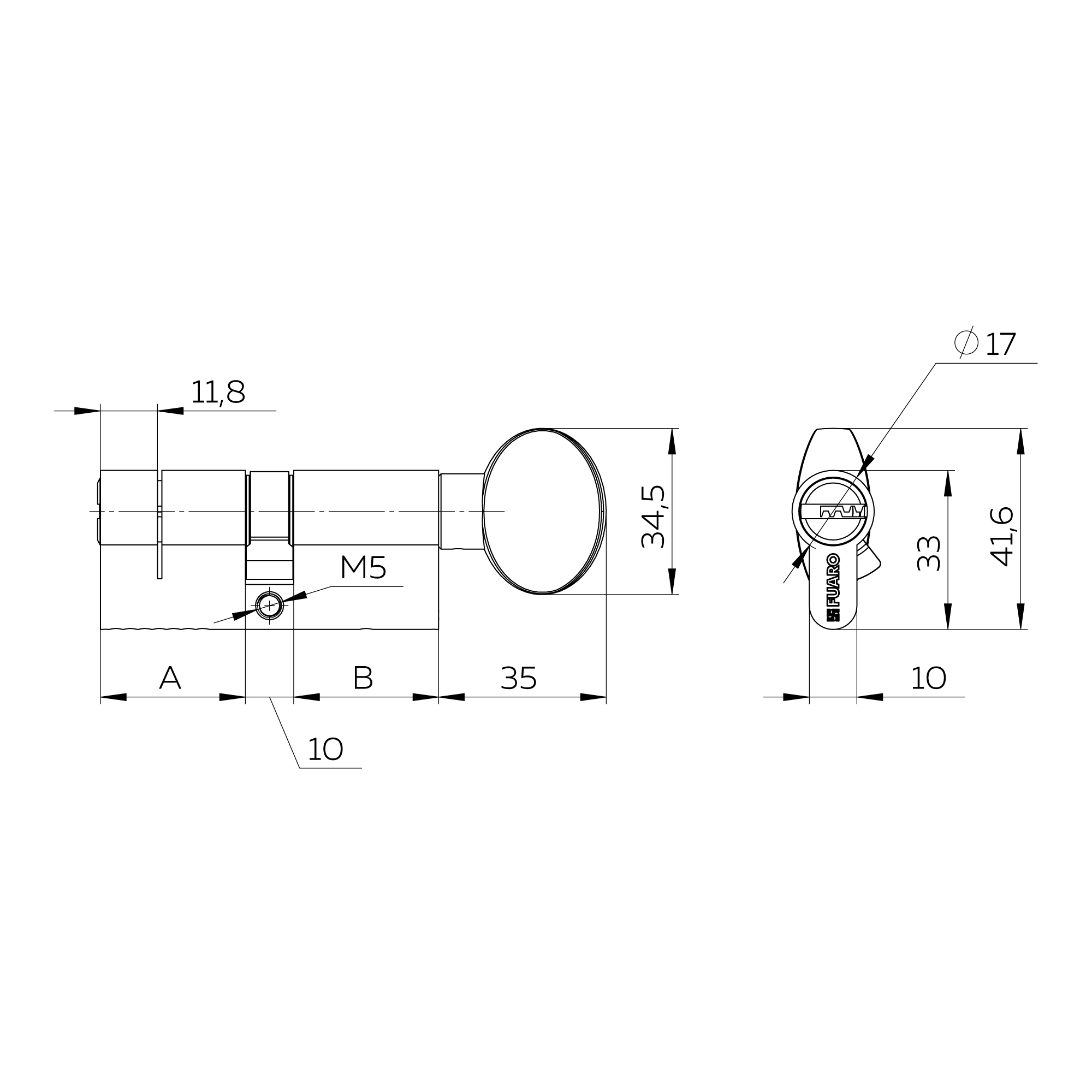 Цилиндровый механизм (G-PRO502/110) G-PRO5002 Knob 110 (50+10+50) SSC сатин. хром 5Key