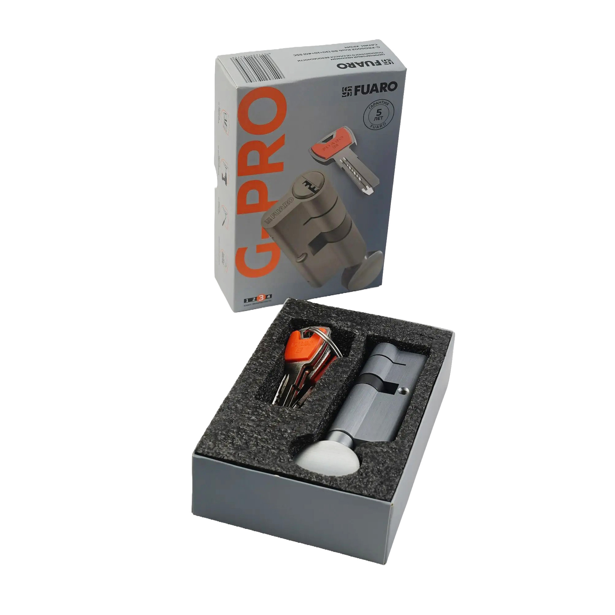 Цилиндровый механизм (G-PRO502/70) G-PRO5002 Knob 70 (30+10+30) SSC сатин. хром 5Key