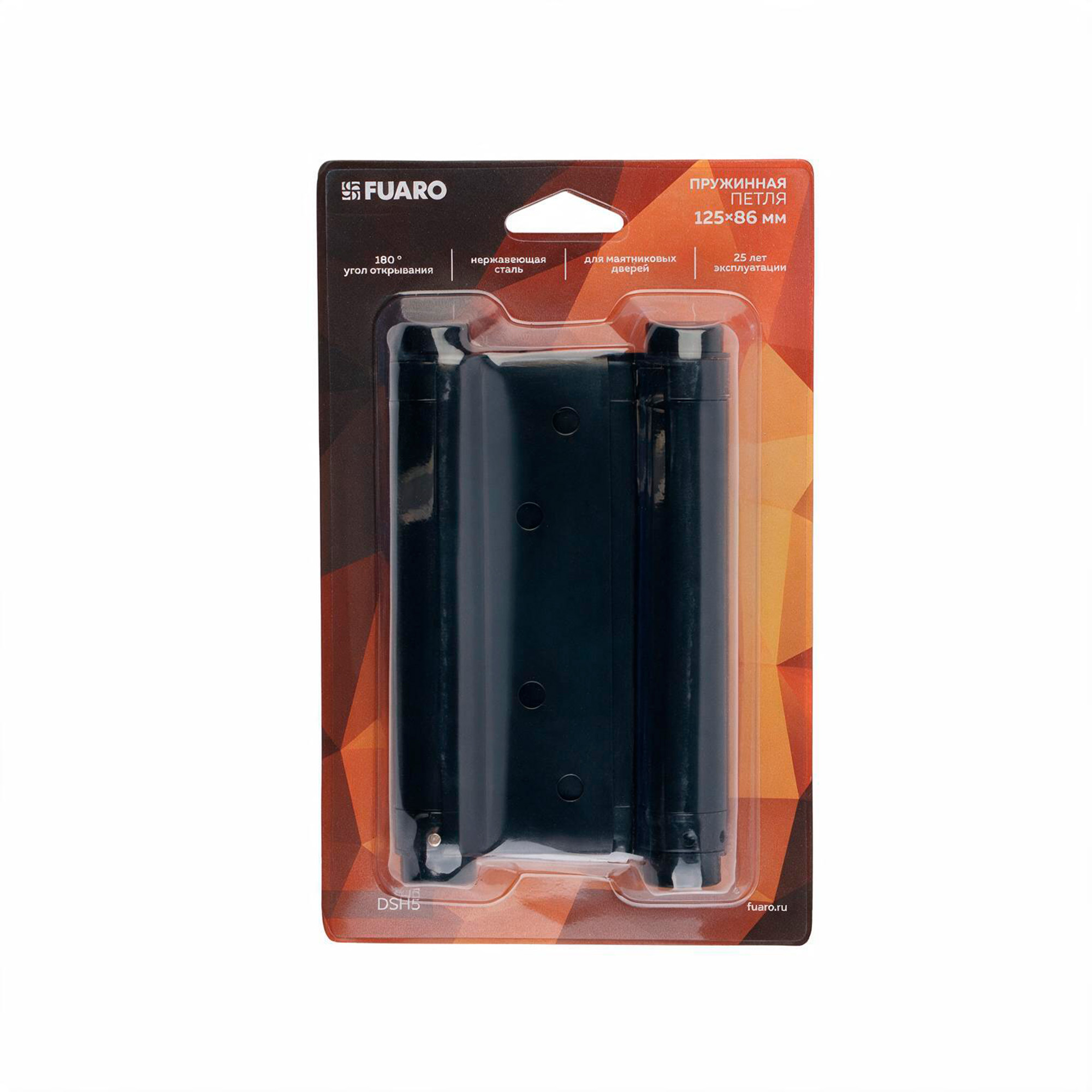 Пружинная двусторонняя (барная) петля DSH5 (125х86х1,5) INOX 201 BL черный (блистер)