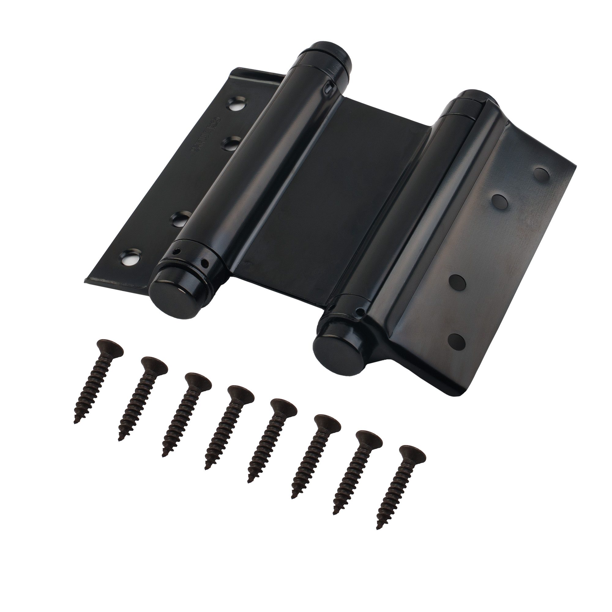 Пружинная двусторонняя (барная) петля DSH5 (125х86х1,5) INOX 201 BL черный (блистер)