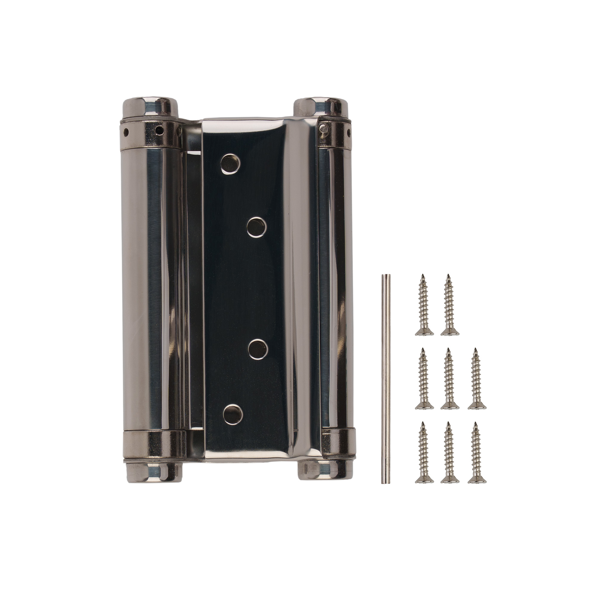 Пружинная двусторонняя (барная) петля DSH5 (125х86х1,5) INOX 201 CP хром (блистер)