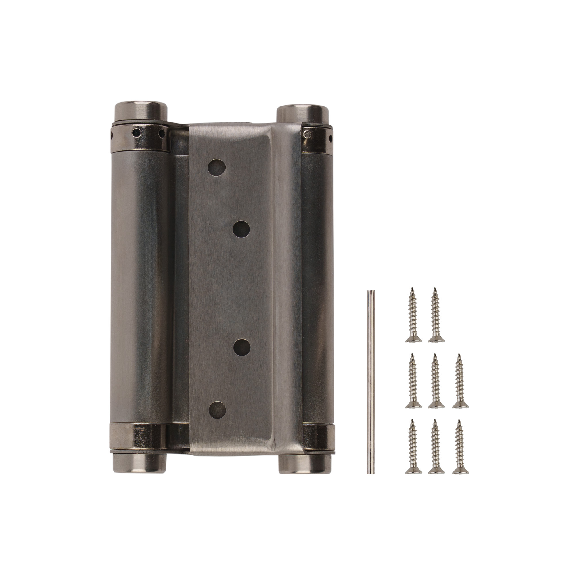 Пружинная двусторонняя (барная) петля DSH5 (125х86х1,5) INOX 201 SN мат. никель (блистер) 