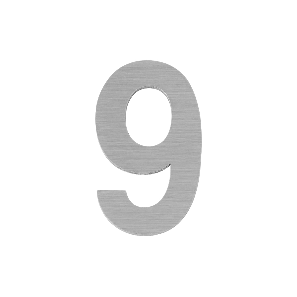 Цифра "9" самоклеящаяся SS304 (50х30) (FUARO) SSC сатинированный хром